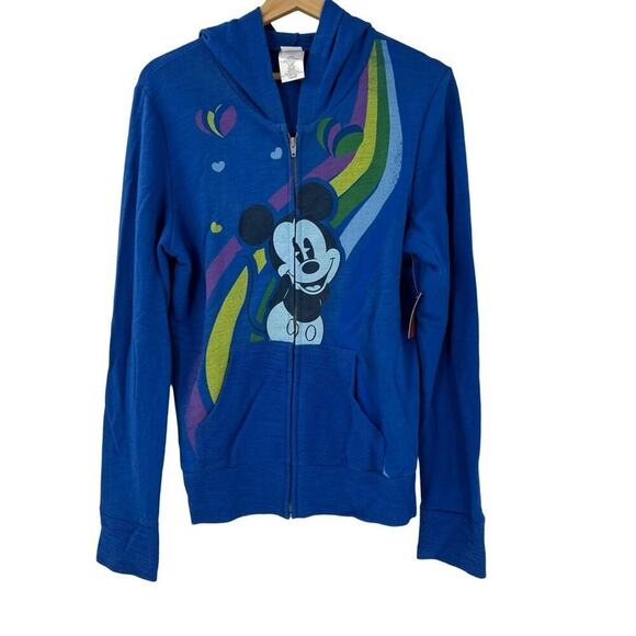 Disney Mickey Mouse Full Zip Sweater Sz L - Picture 1 of 4